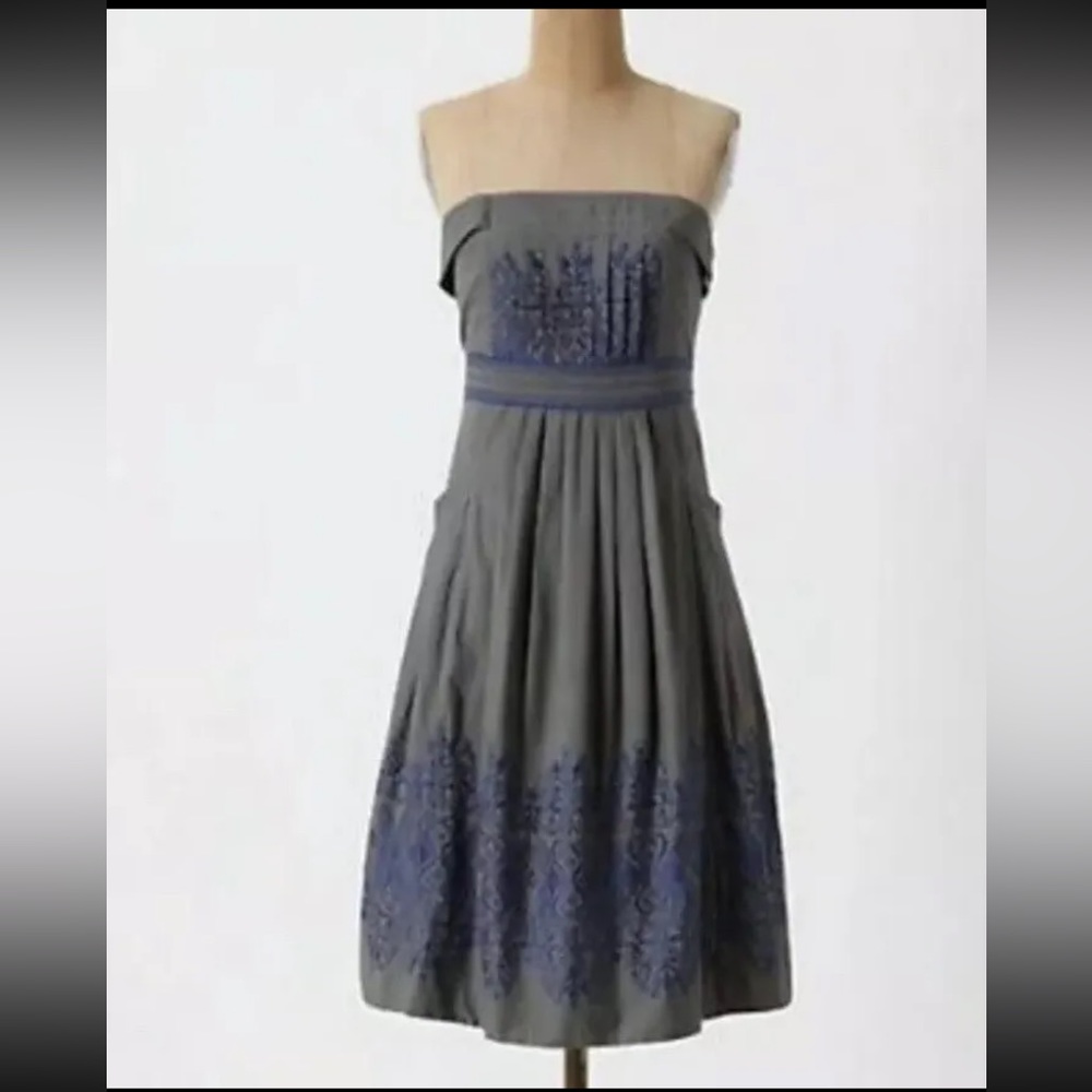 Anthropologie Floreat strapless dress.